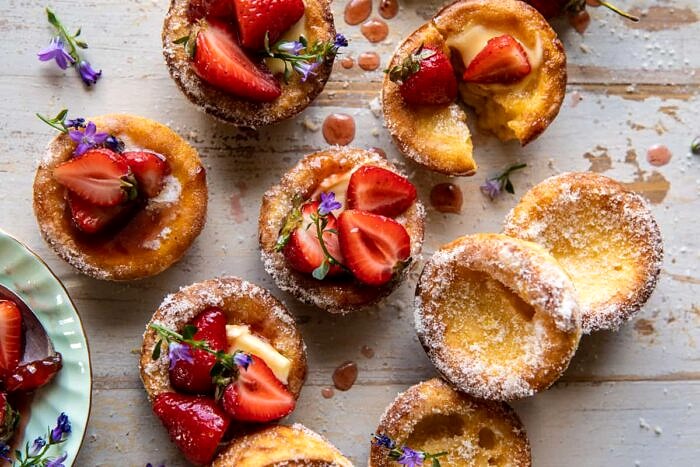 Mini Brown Butter Popovers with Jammy Strawberries | halfbakedharvest.com Mini Brown Butter Popovers with Jammy Strawberries | halfbakedharvest.com