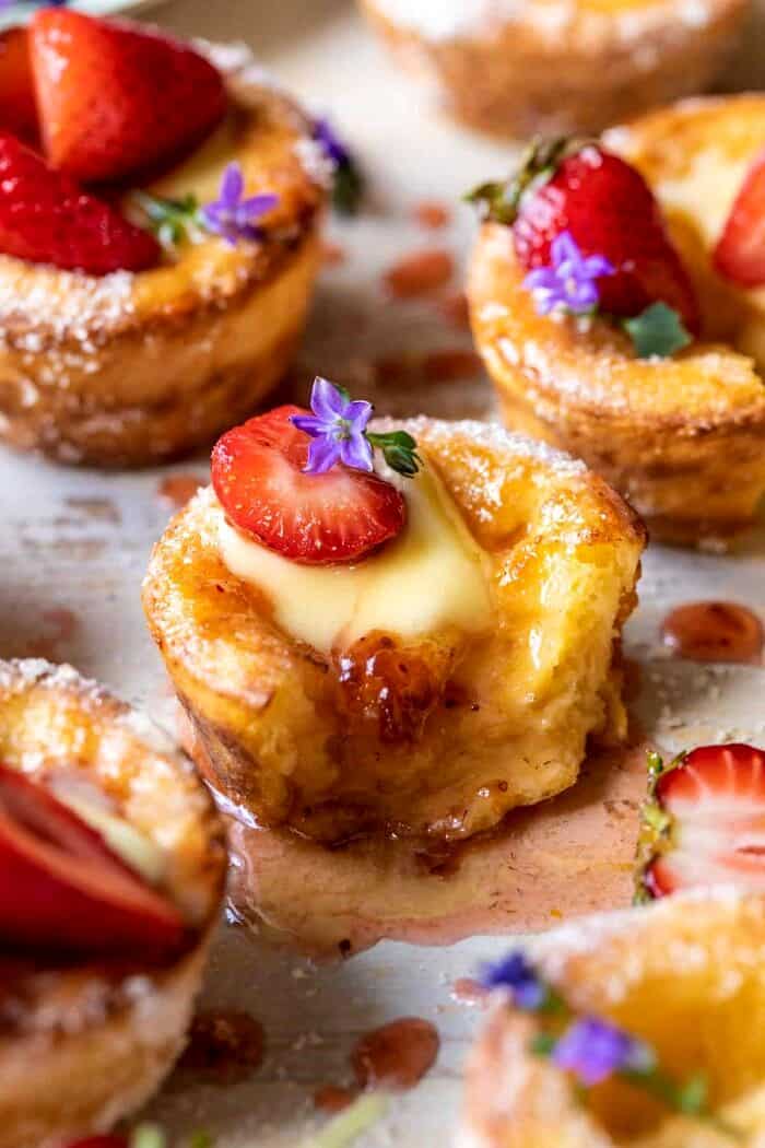Mini Brown Butter Popovers with Jammy Strawberries | halfbakedharvest.com