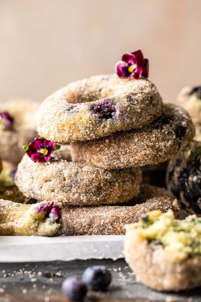 Baked Blueberry Cinnamon Sugar Doughnuts | halfbakedharvest,com