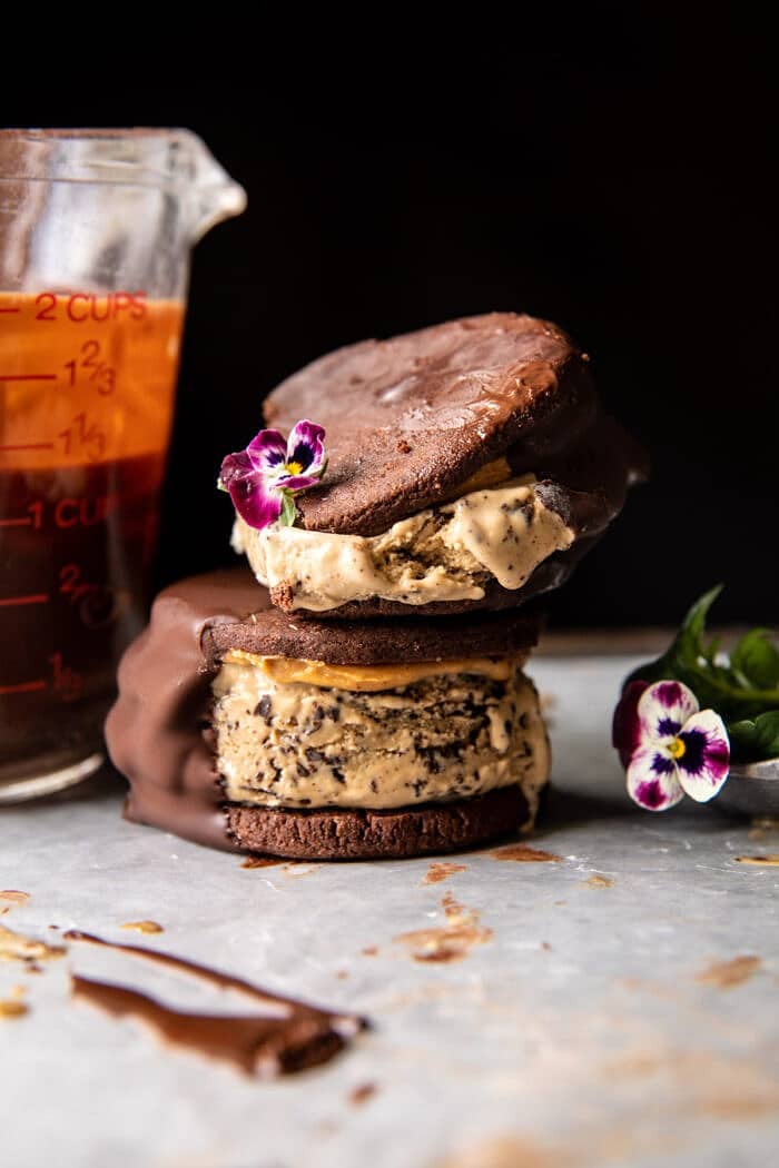 Peanut Butter Mocha Oreo Ice Cream Sandwiches | halfbakedharvest.com