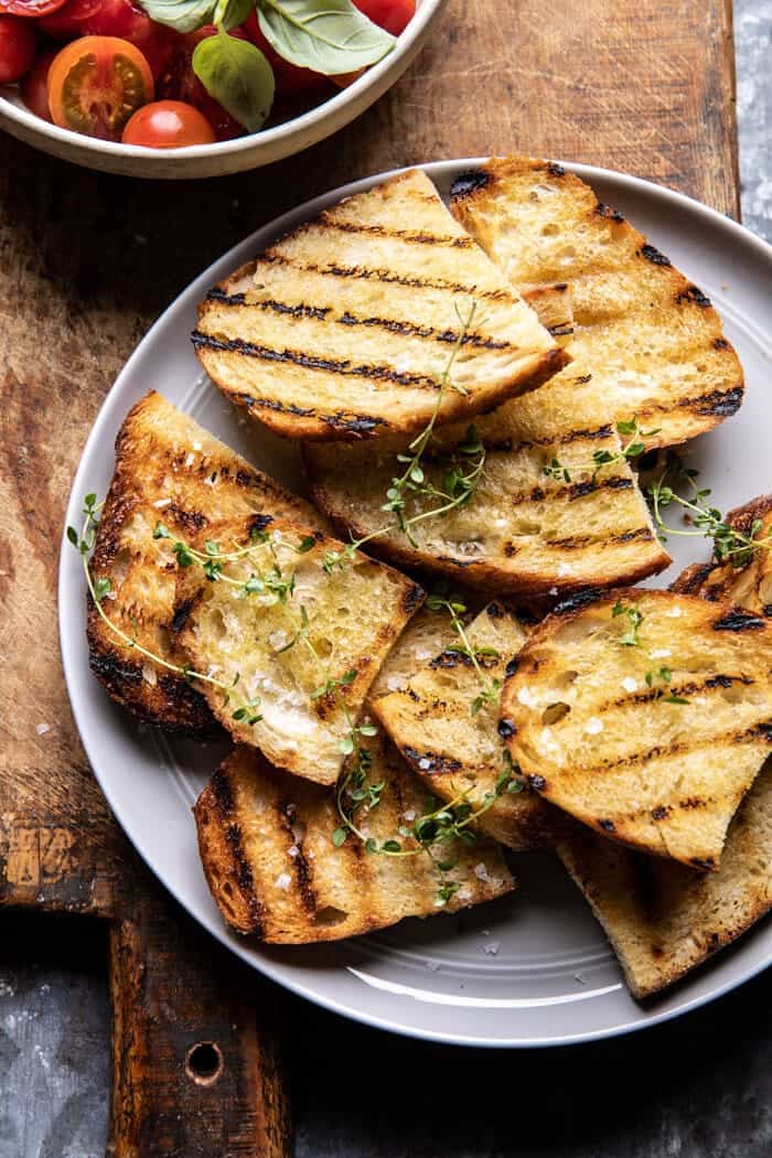Whipped Ricotta Toast with Marinated Tomatoes and Lemon Thyme Honey | halfbakedharvest.com