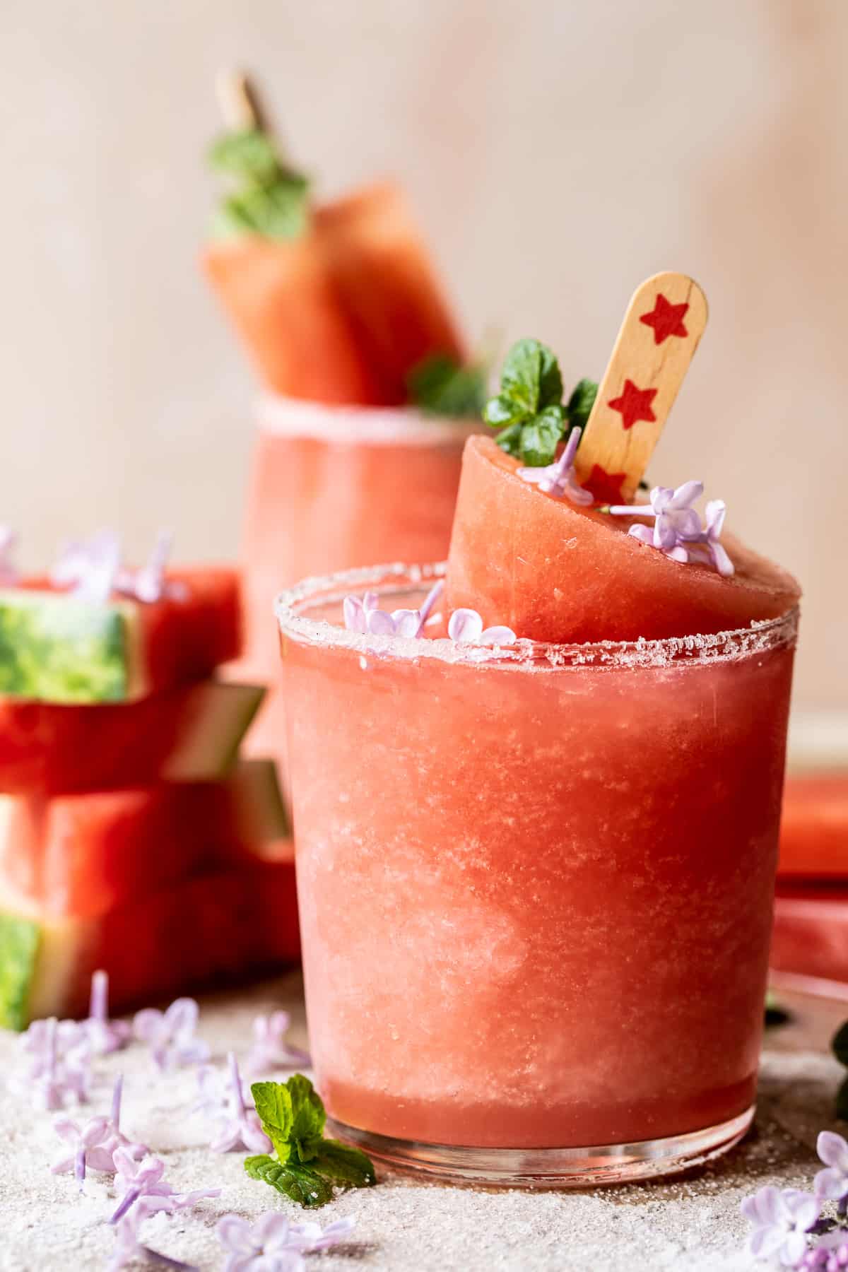 Frosted Watermelon Rosemary Frosé | halfbakedharvest.com