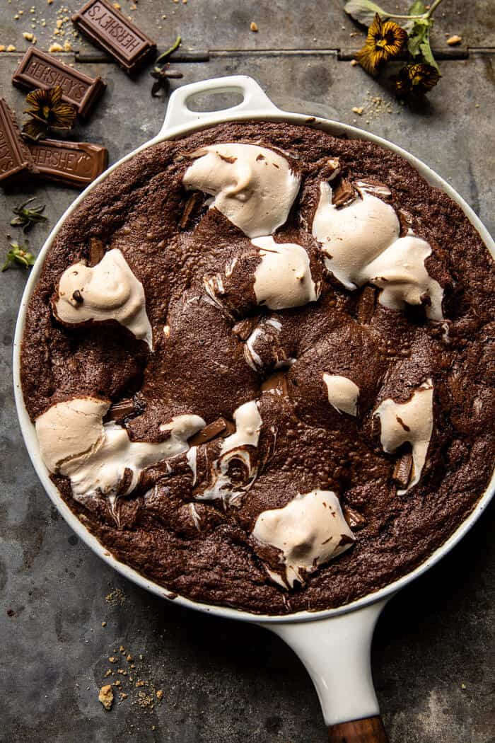 Gooey S'mores Skillet Brownie | halfbakedharvest.com