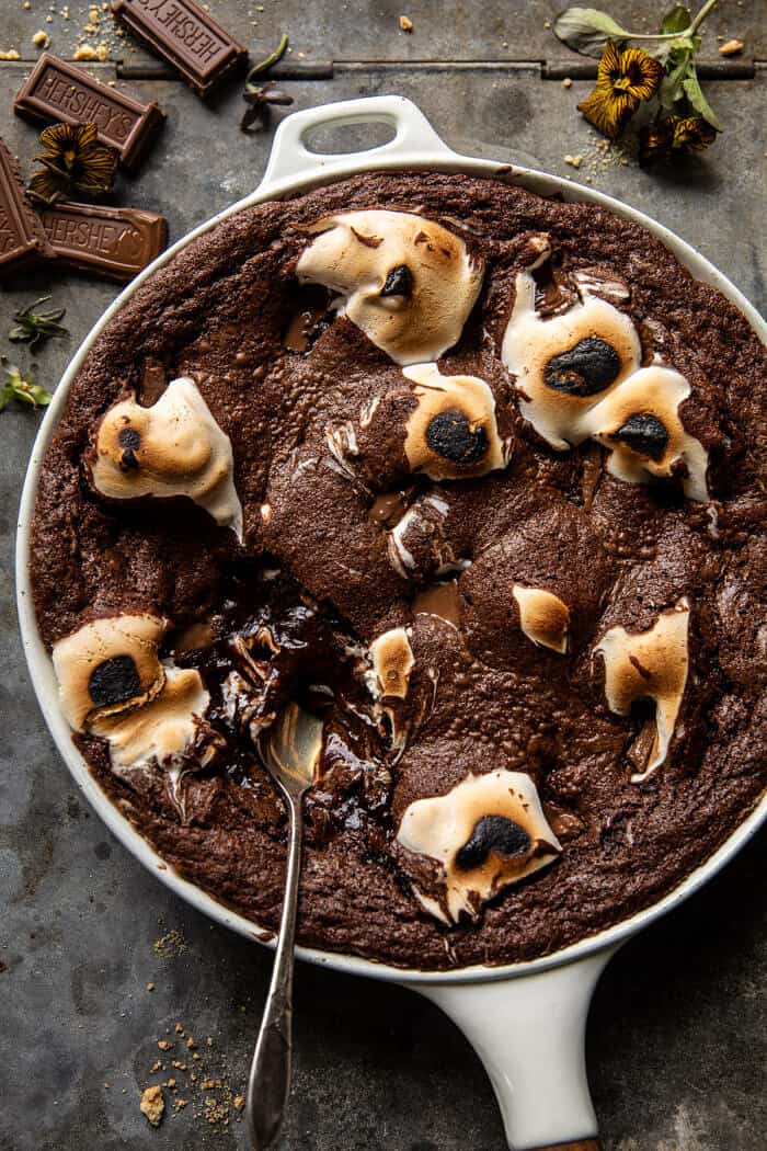 Gooey S'mores Skillet Brownie | halfbakedharvest.com