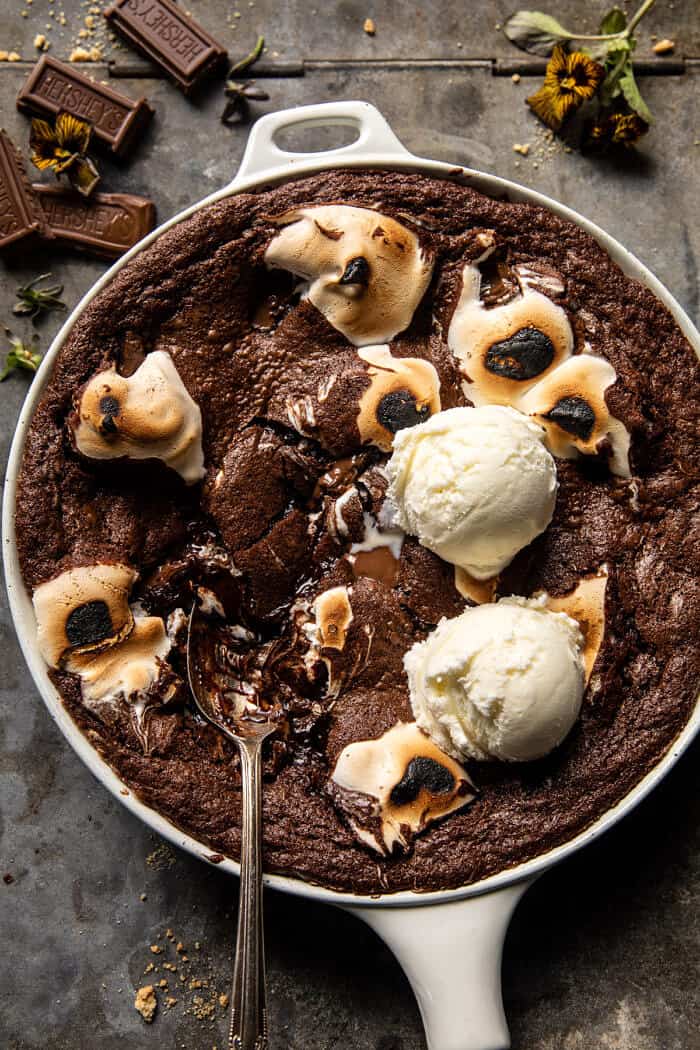 Gooey S'mores Skillet Brownie | halfbakedharvest.com