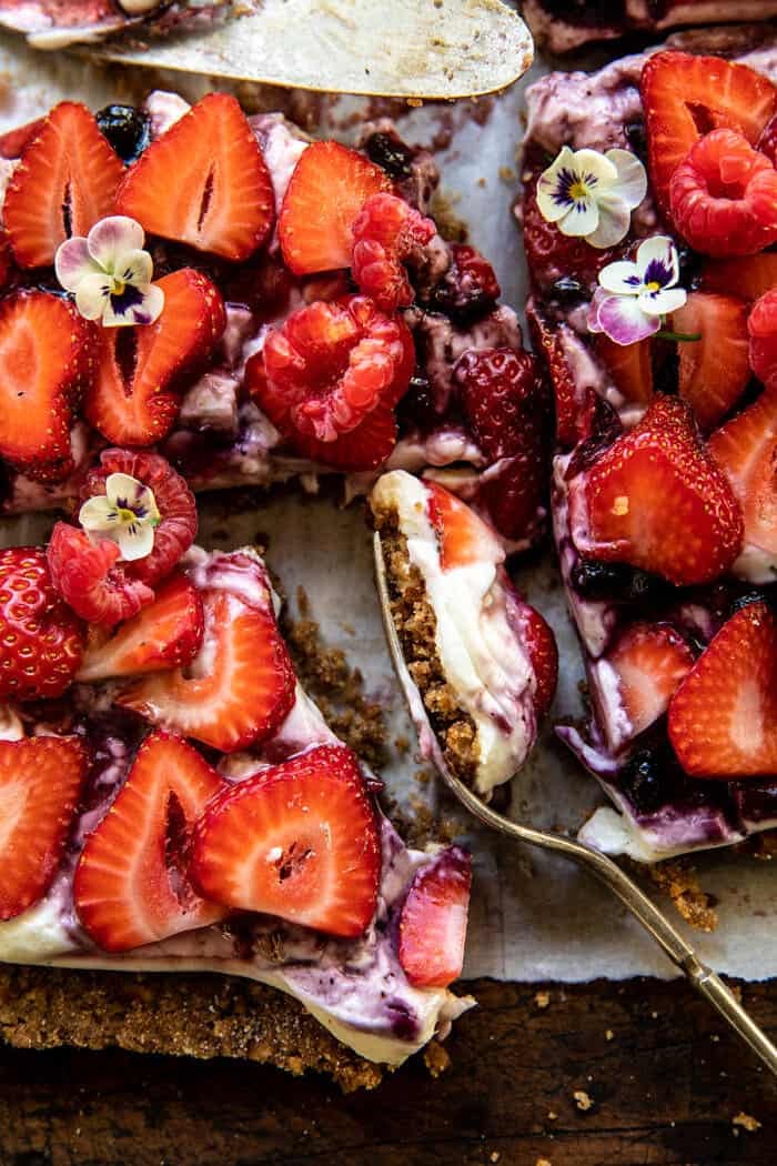 Simple Strawberry and Cream Rye Pretzel Tart | halfbakedharvest.com
