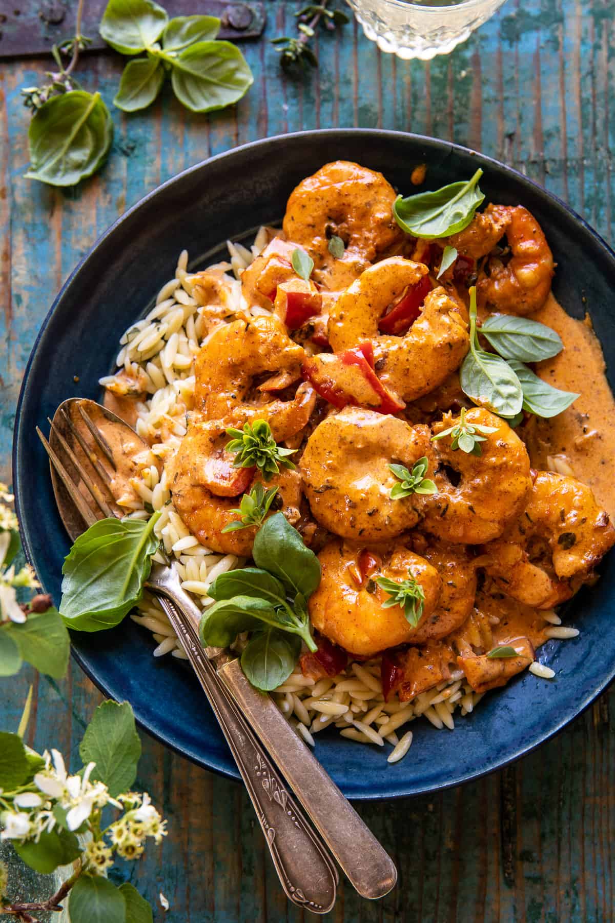 Spicy Southern Style Shrimp with Lemon Basil Orzo | halfbakedharvest.com