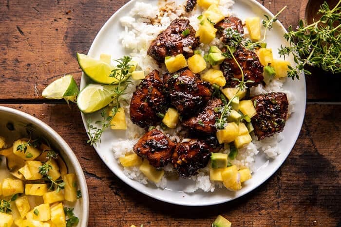 30 Minute Pineapple Chicken with Coconut Rice | halfbakedharvest.com