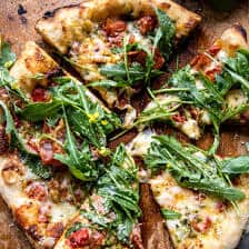 Arugula Tomato Cheese Pizza | halfbakedharvest.com