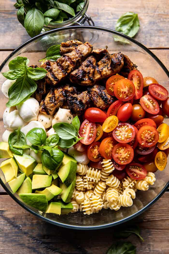 Caprese Chicken Pasta Salad | halfbakedharvest.com