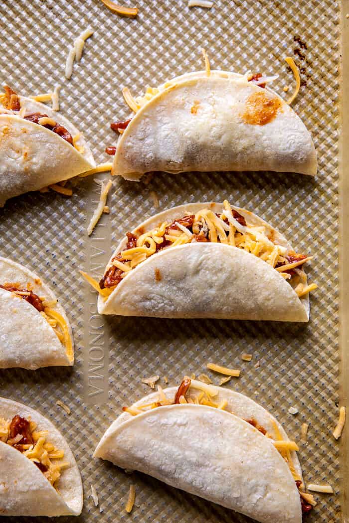 Crispy Chipotle BBQ Chicken Tacos with Creamy Charred Corn Salsa | halfbakedharvest.com 