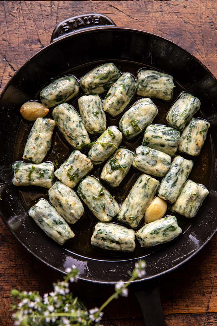 Spinach Ricotta Gnocchi with Sage Butter and Cherry Tomatoes | halfbakedharvest.com