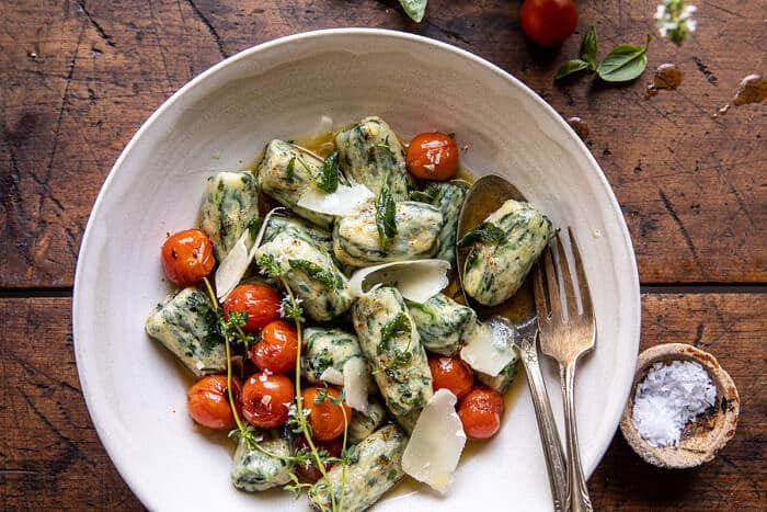 Spinach Ricotta Gnocchi with Sage Butter and Cherry Tomatoes | halfbakedharvest.com