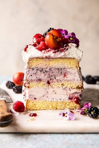 Swirled Berry Ice Cream Butter Cake | halfbakedharvest.com