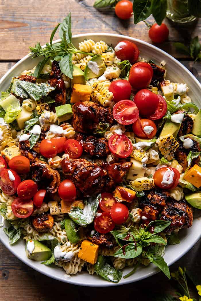 BBQ Chicken Ranch Pasta Salad | halfbakedharvest.com BBQ Chicken Ranch Pasta Salad | halfbakedharvest.com