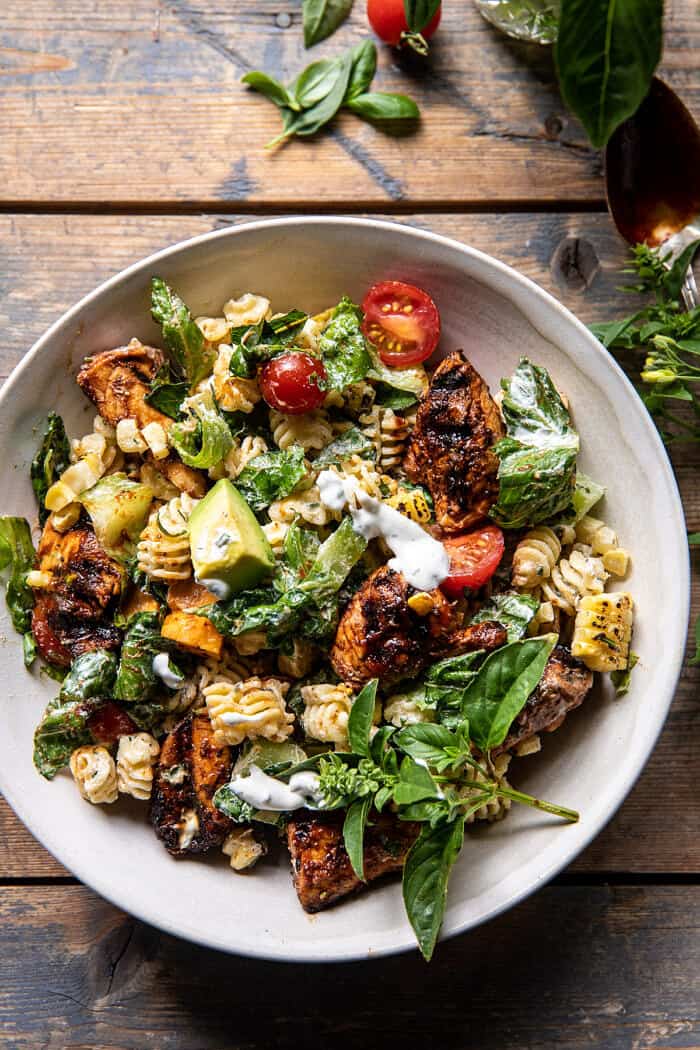 BBQ Chicken Ranch Pasta Salad | halfbakedharvest.com BBQ Chicken Ranch Pasta Salad | halfbakedharvest.com