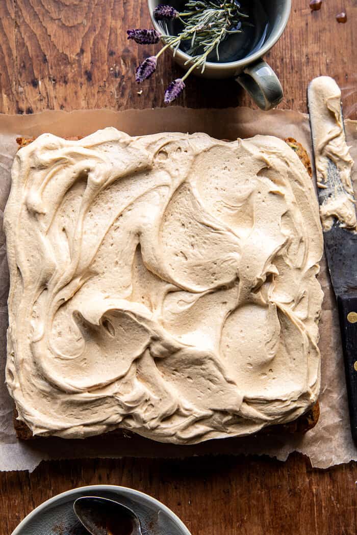 Chocolate Zucchini Banana Cake with Vanilla Coffee Frosting | halfbakedharvest.com