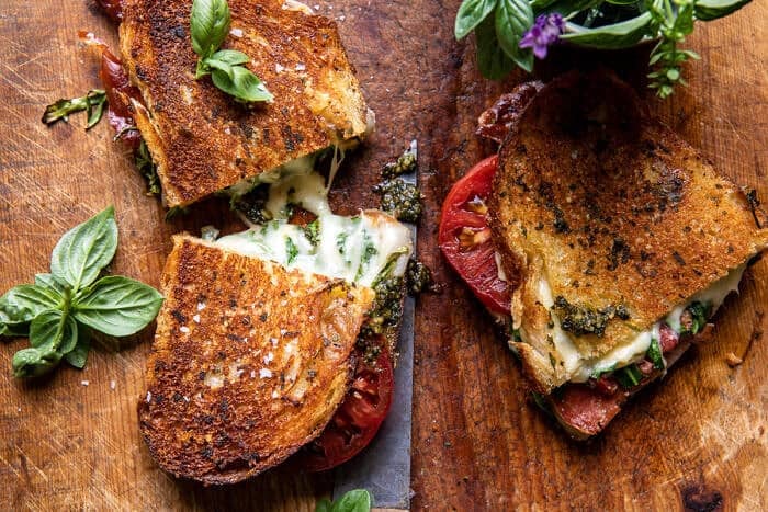 Crispy Prosciutto, Sage Pesto, and Tomato Grilled Cheese | halfbakedharvest.com