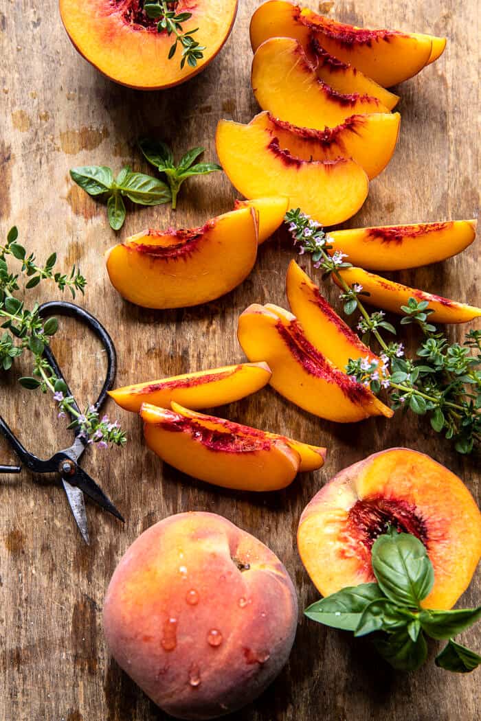 Peach Burrata Crostini with Burst Cherry Tomato Vinaigrette | halfbakedharvest.com Peach Burrata Crostini with Burst Cherry Tomato Vinaigrette | halfbakedharvest.com