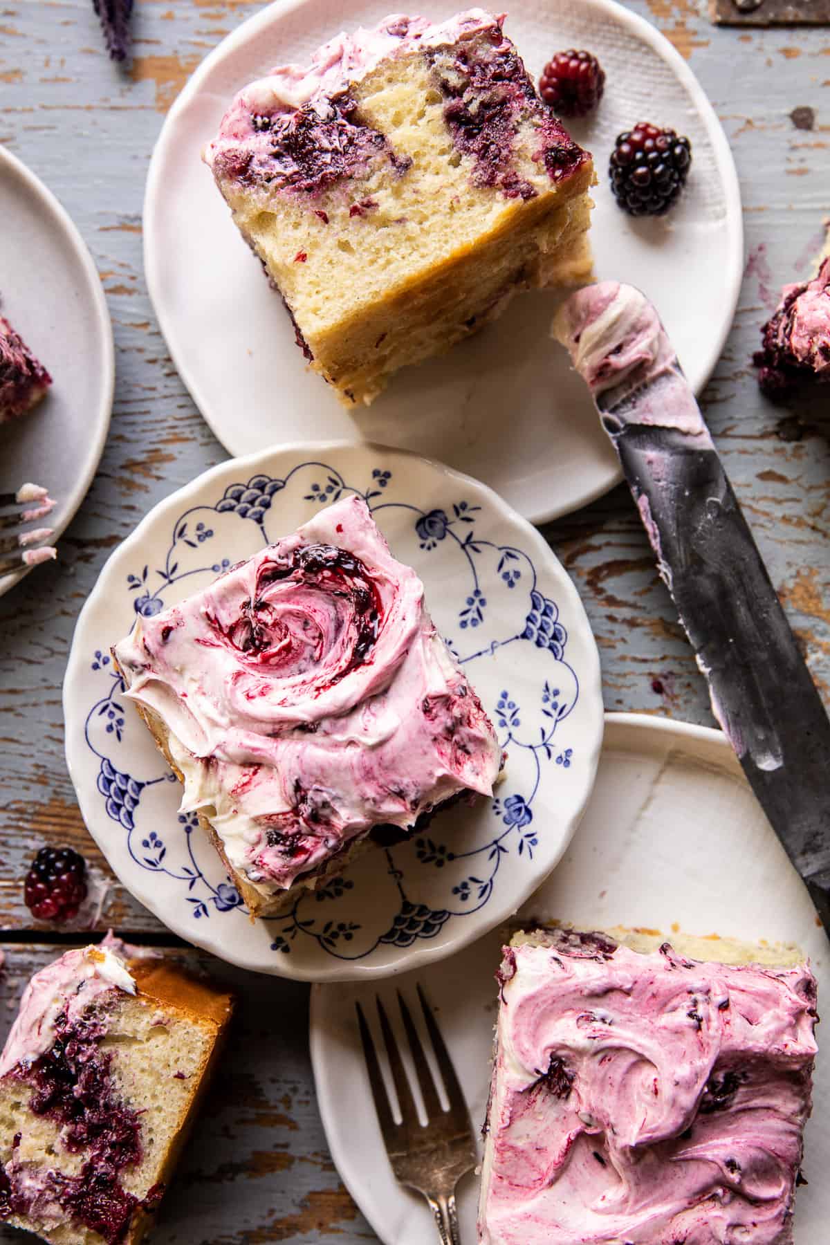 Swirled Blackberry Lavender Sheet Cake | halfbakedharvest.com