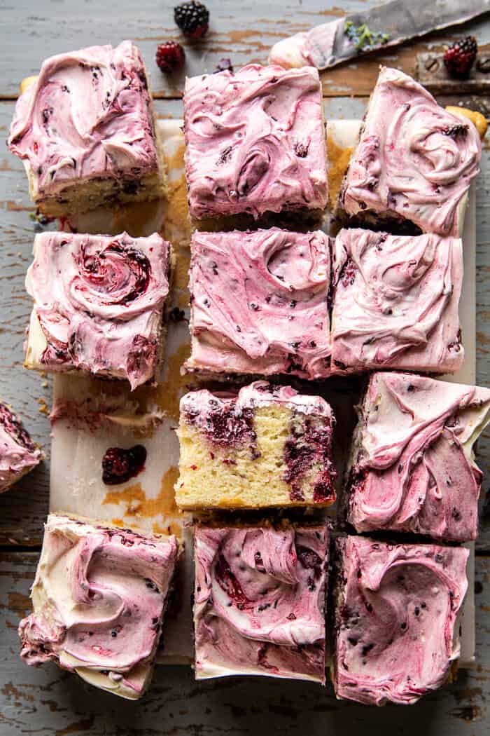 Swirled Blackberry Lavender Sheet Cake | halfbakedharvest.com