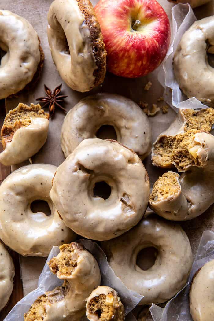 Baked Apple Cider Doughnuts with Cinnamon Maple Glaze | halfbakedharvest.com