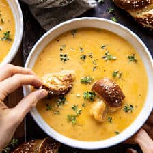 Brie and Cheddar Apple Beer Soup | halfbakedharvest.com
