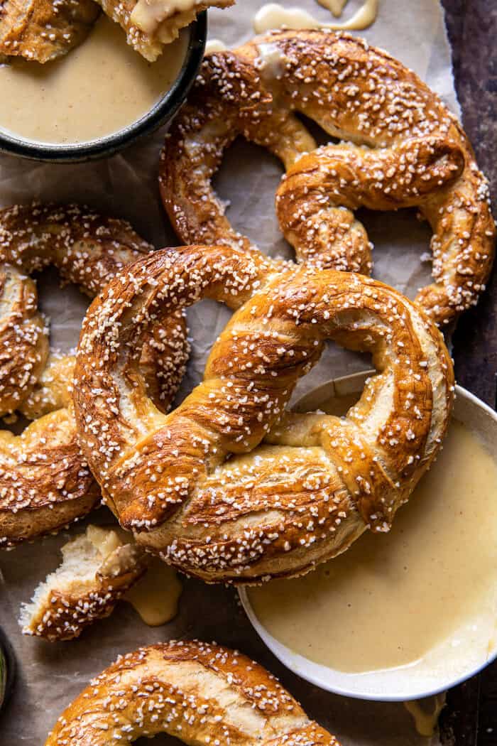 Hard Cider Pretzels with Creamy Honey Mustard | halfbakedharvest.com