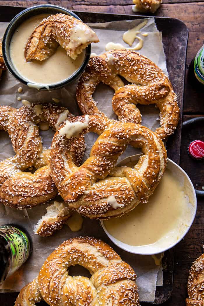 Hard Cider Pretzels with Creamy Honey Mustard | halfbakedharvest.com