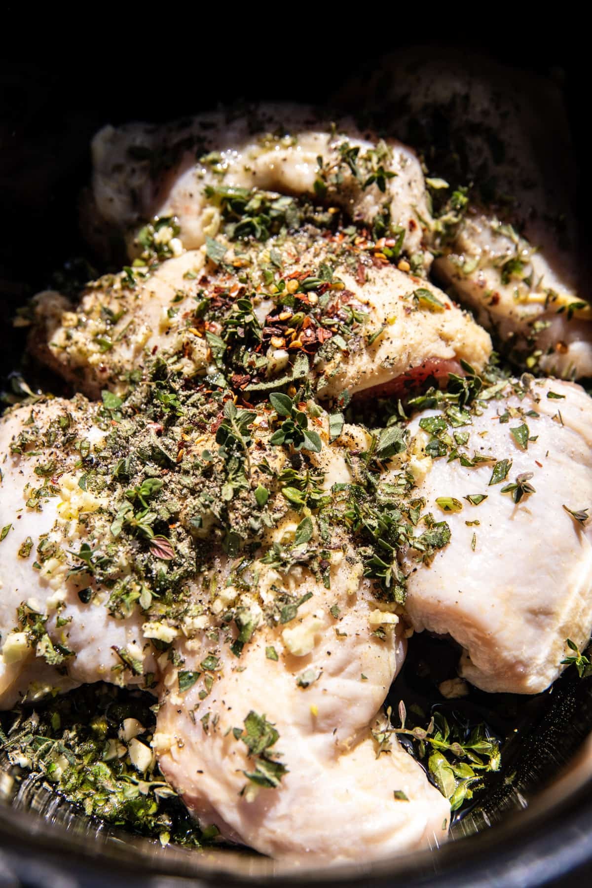 Slow Cooker Mustard Herb Chicken and Creamy Orzo | halfbakedharvest.com