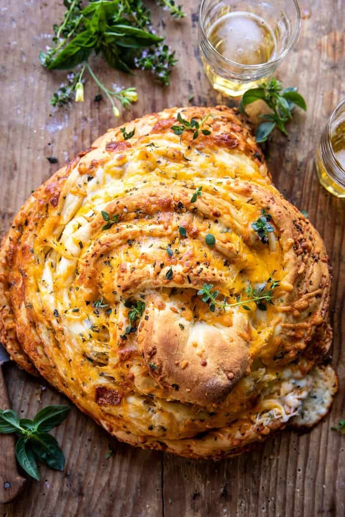 Soft Garlic Herb Cheddar Cheese Bread | halfbakedharvest.com
