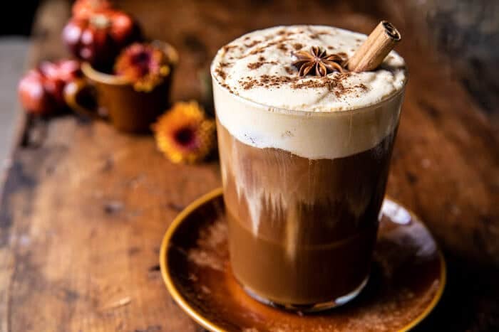 Vanilla Chai Pumpkin Cream Cold Brew | halfbakedhavrest.com