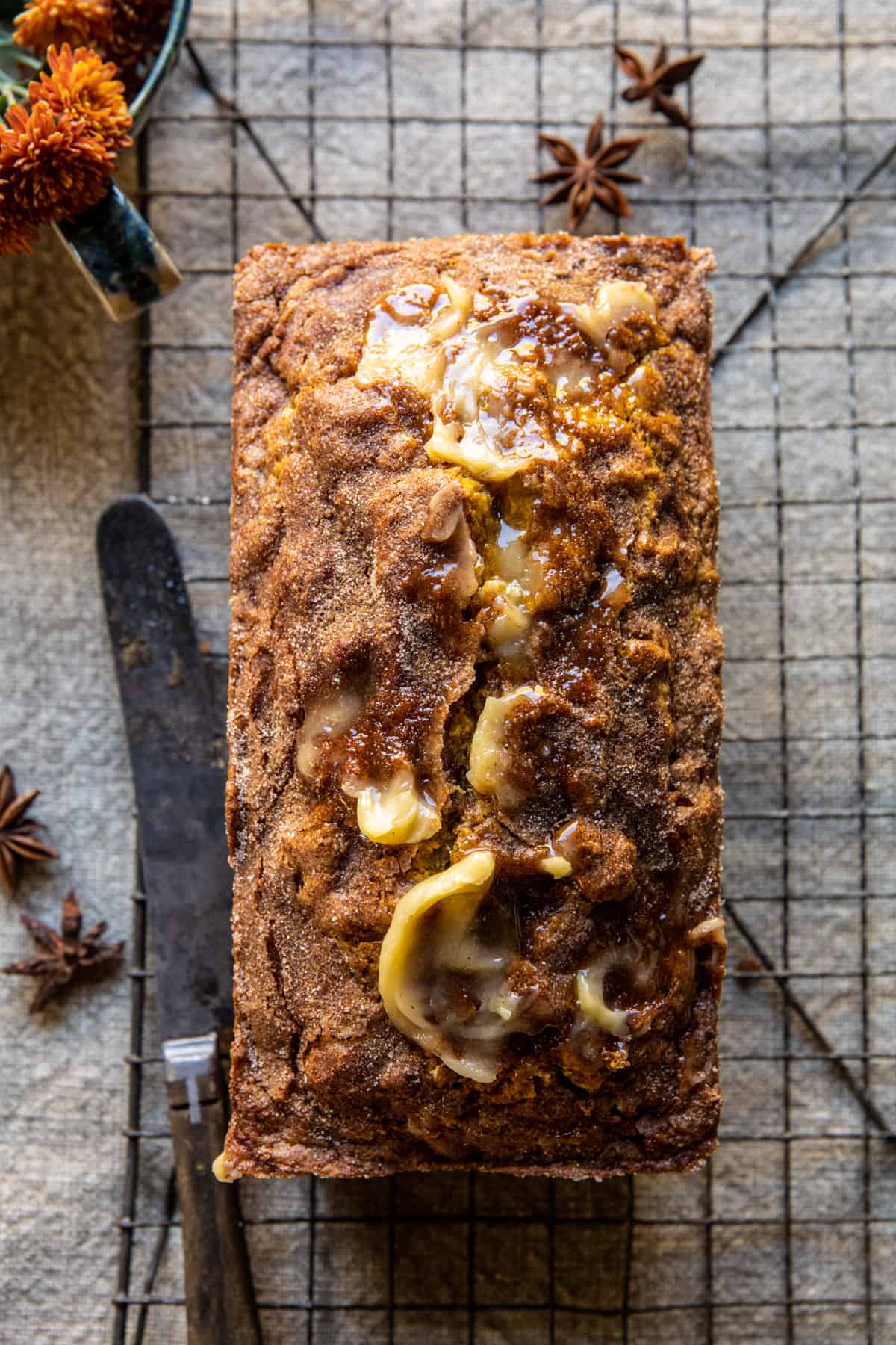 Cream Cheese Swirled Cinnamon Pumpkin Butter Bread | halfbakedharvest.com