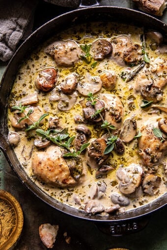 Creamed Mushroom and Brie Chicken | halfbakedharvest.com