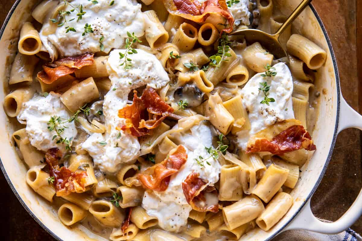 One Pot French Onion Pasta with Crispy Prosciutto | halfbakedharvest.com