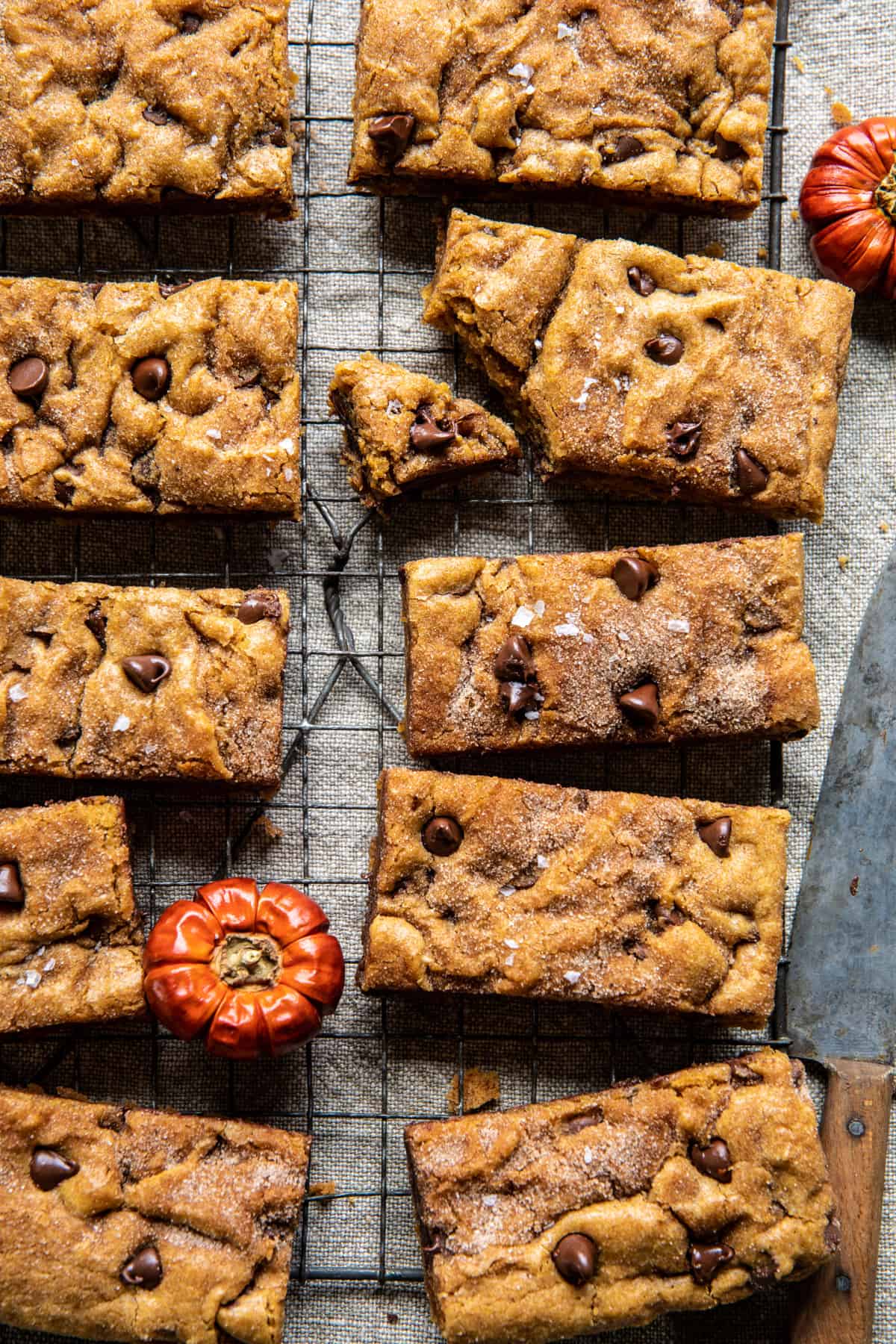 Pumpkin Butter Chocolate Chip Blondies | halfbakedharvest.com