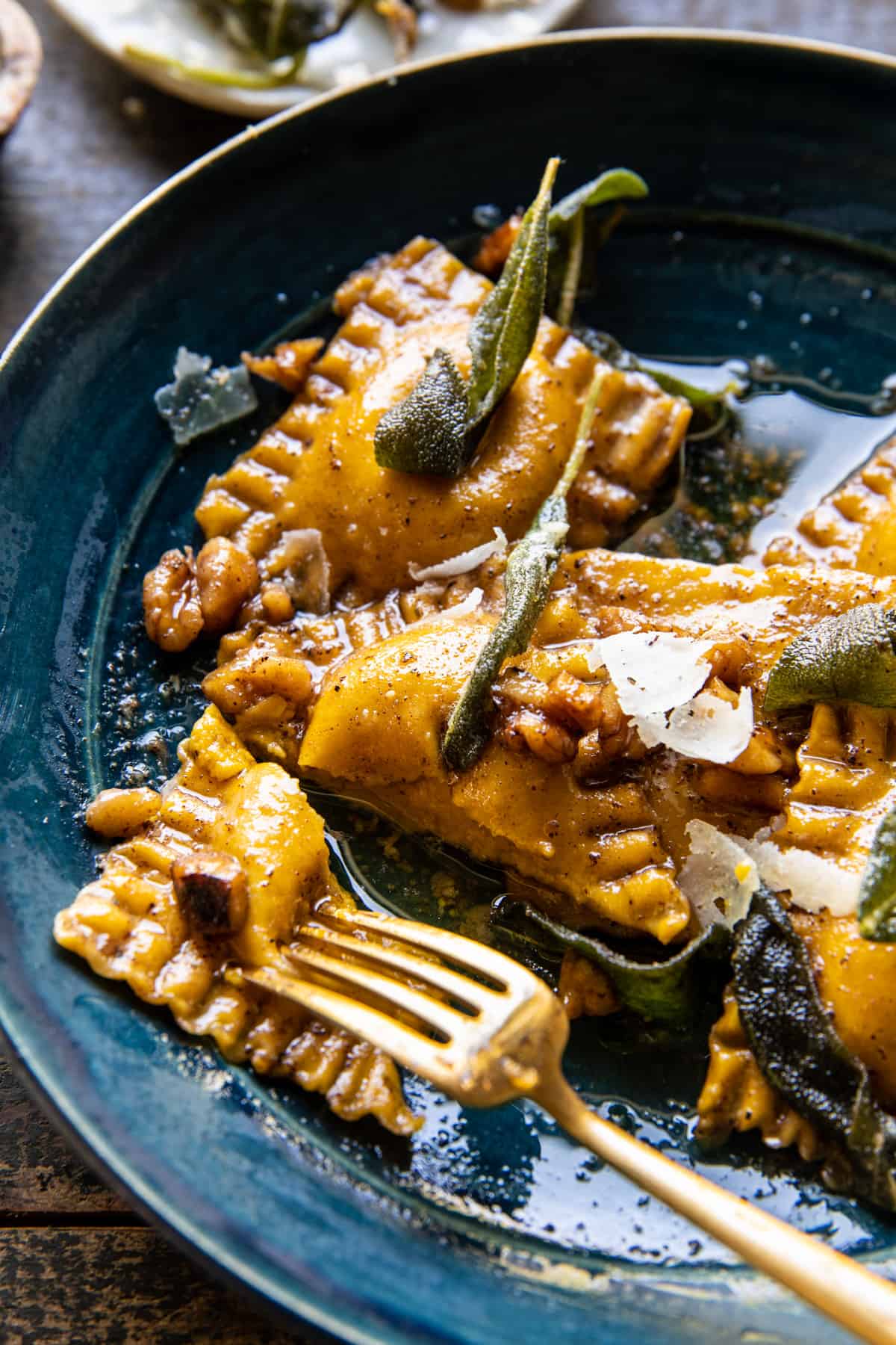 Sage Butter Pumpkin Cheese Ravioli | halfbakedharvest.com