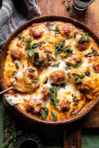 Simple Baked Cheesy Italian Chicken Meatballs | halfbakedharvest.com