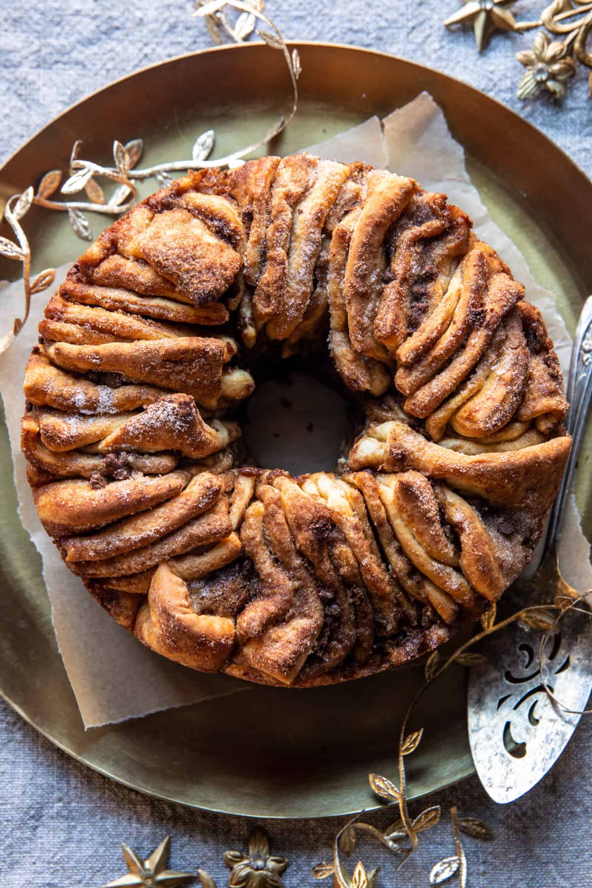 Chocolate Cinnamon Sugar Pull Apart Wreath | halfbakedharvest.com