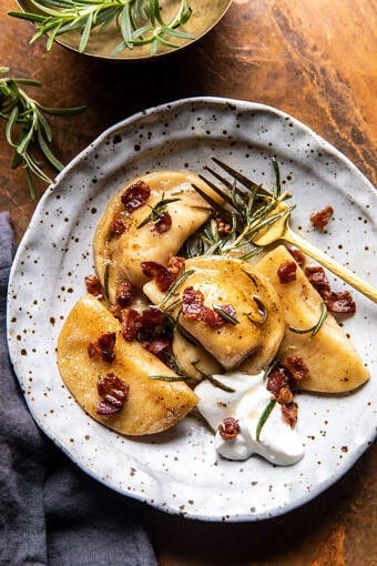 Roasted Garlic Cheddar Pierogi | halfbakedharvest.com