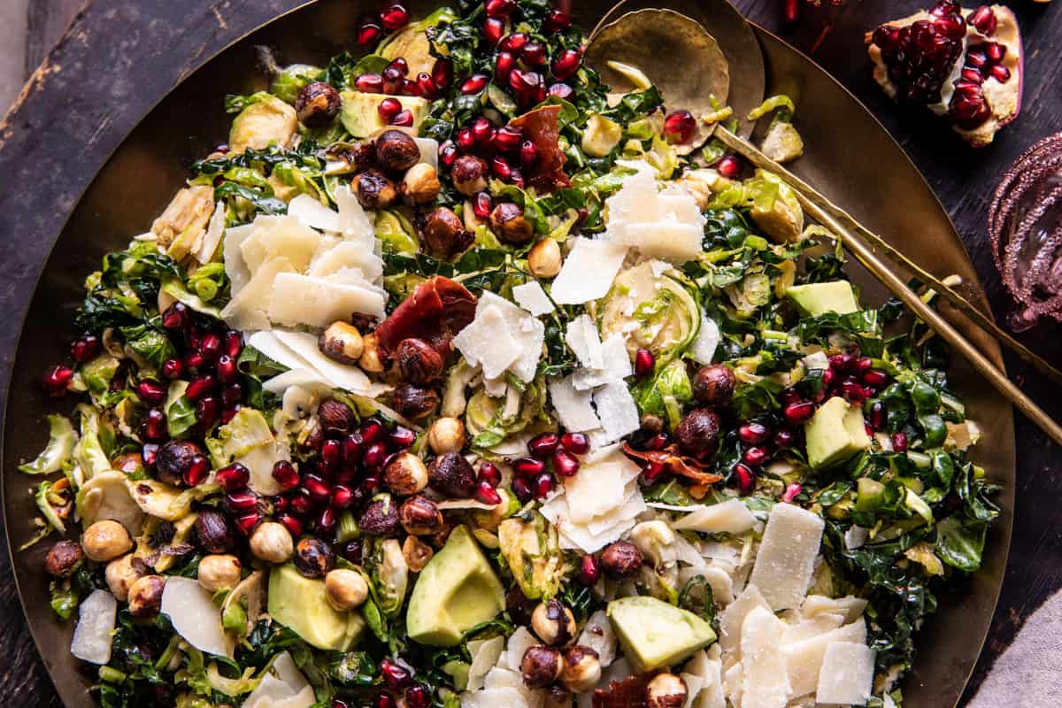 Shredded Brussels Sprout and Prosciutto Salad | halfbakedharvest.com