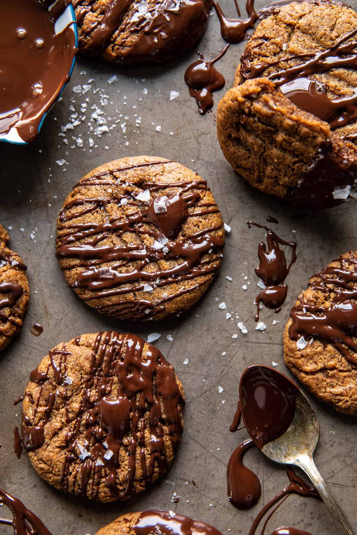 5 Ingredient Chocolate Almond Butter Cookies | halfbakedharvest.com