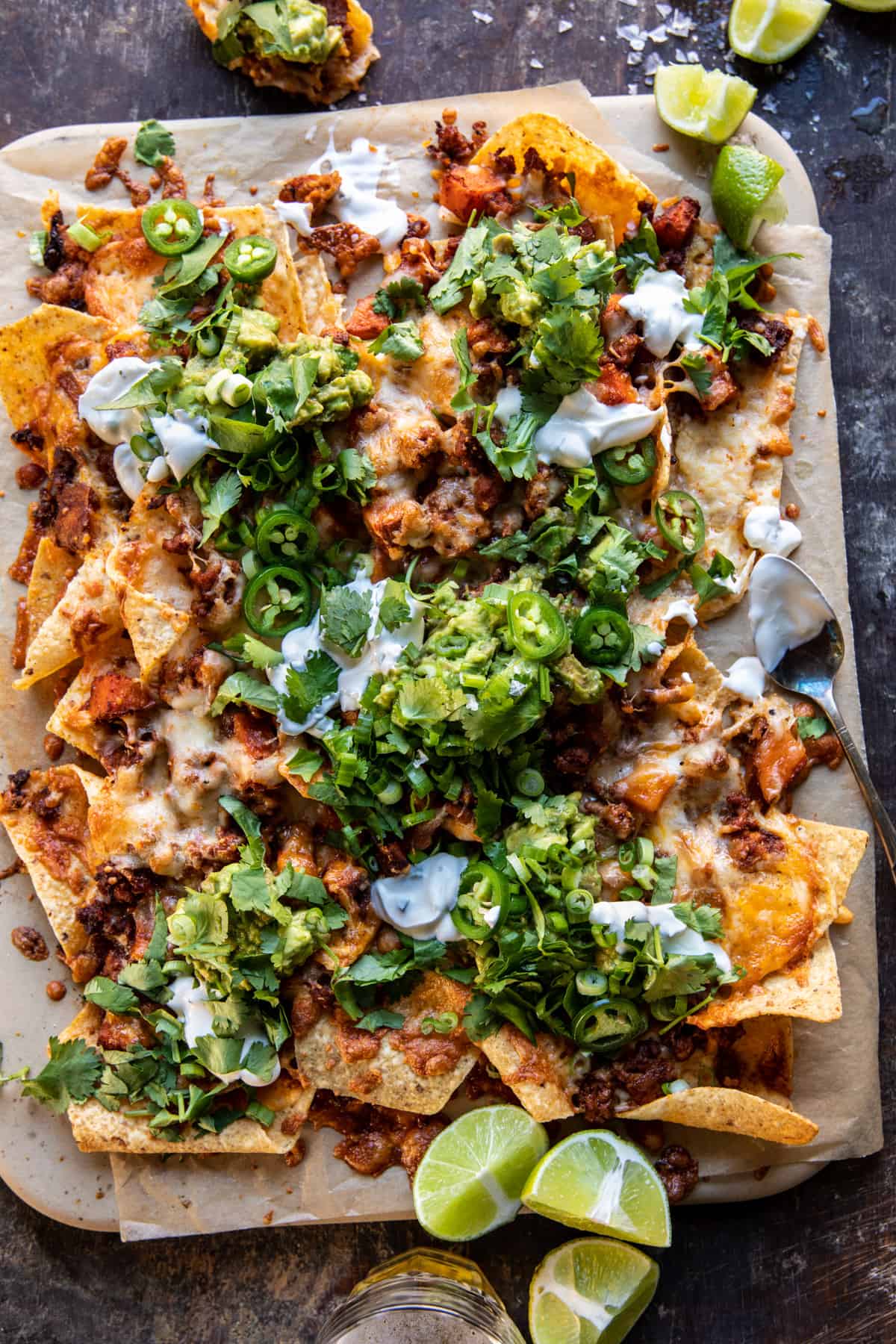 Chipotle Chicken Nachos with Jalapeño Yogurt | halfbakedharvest.com