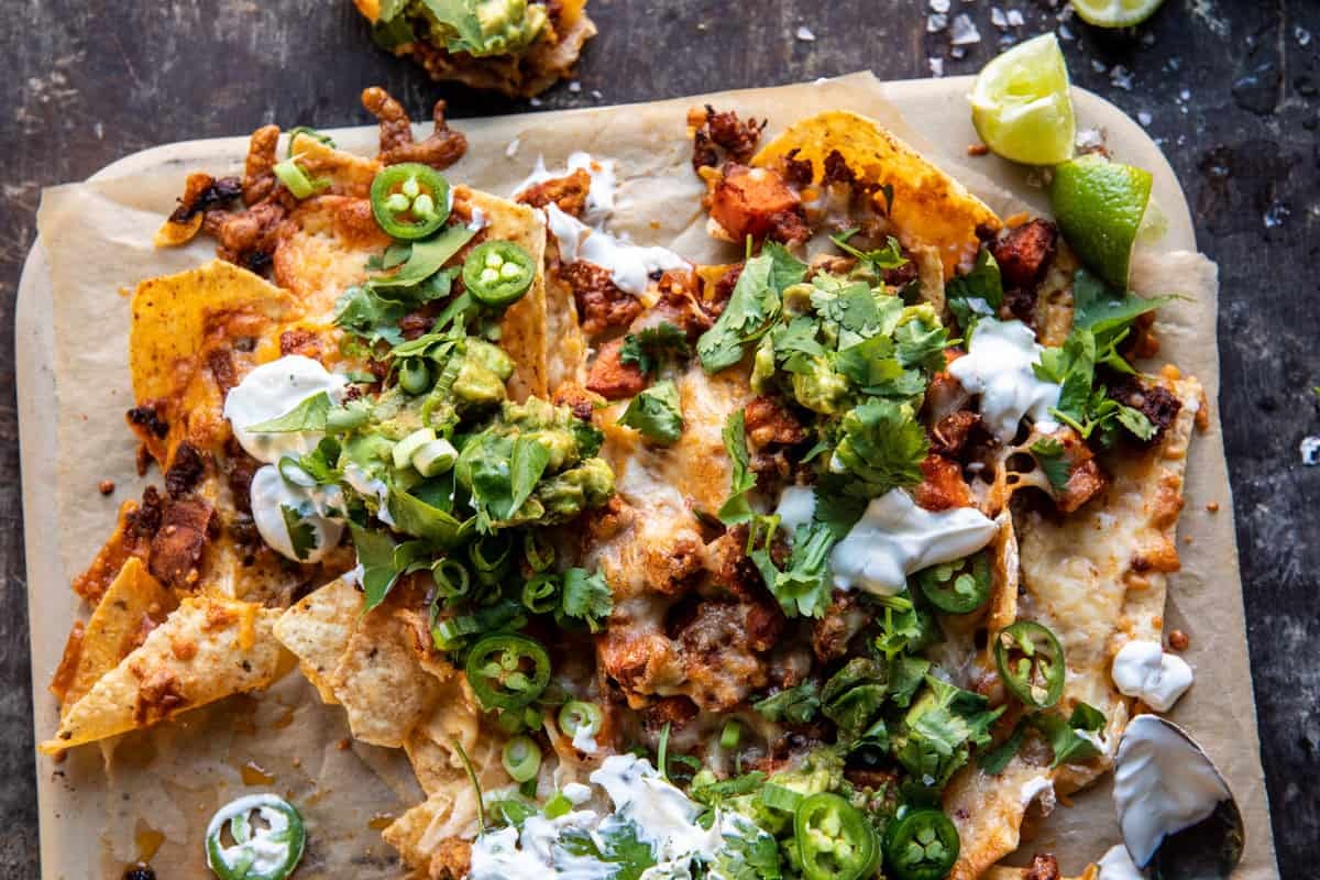 Chipotle Chicken Nachos with Jalapeño Yogurt | halfbakedharvest.com