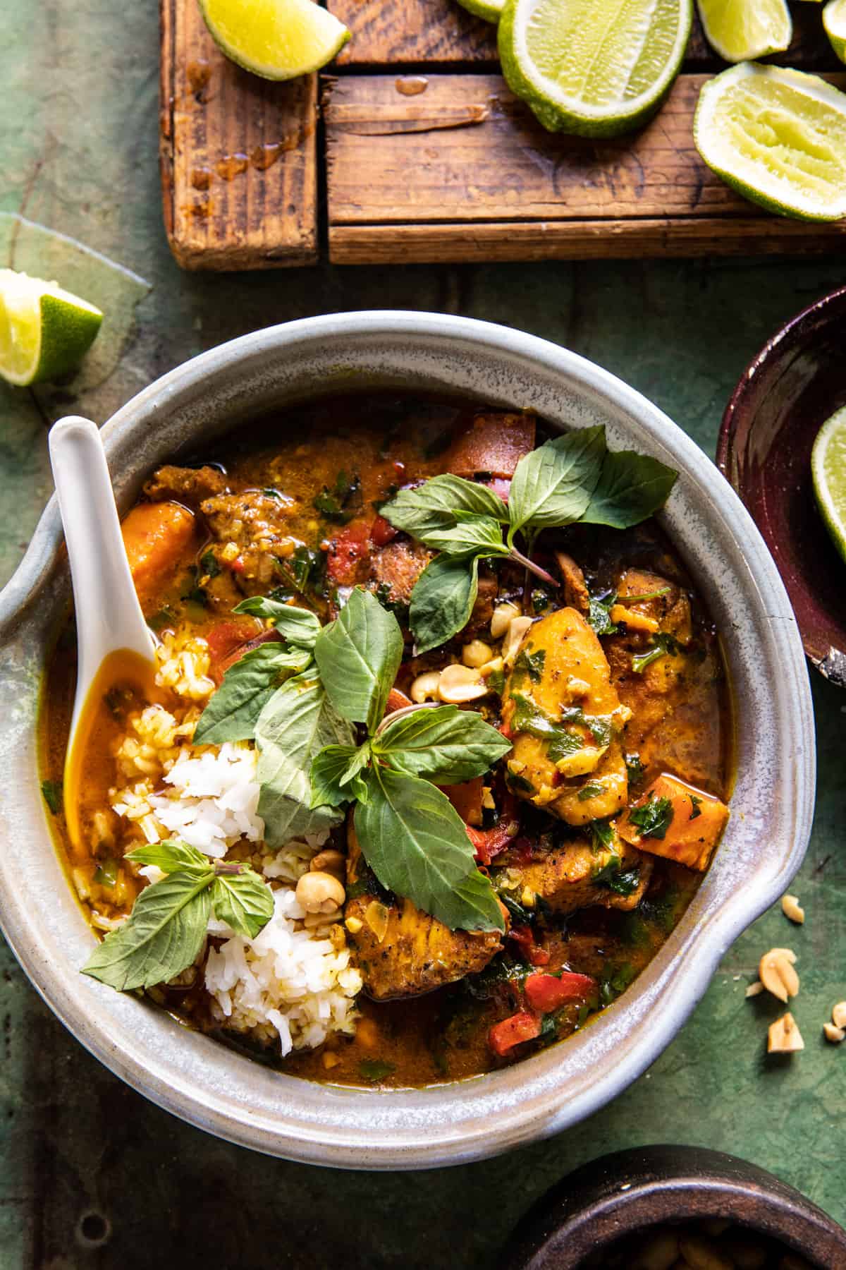 Coconut Milk Braised Black Pepper Chicken with Sweet Potatoes | halfbakedharvest.com