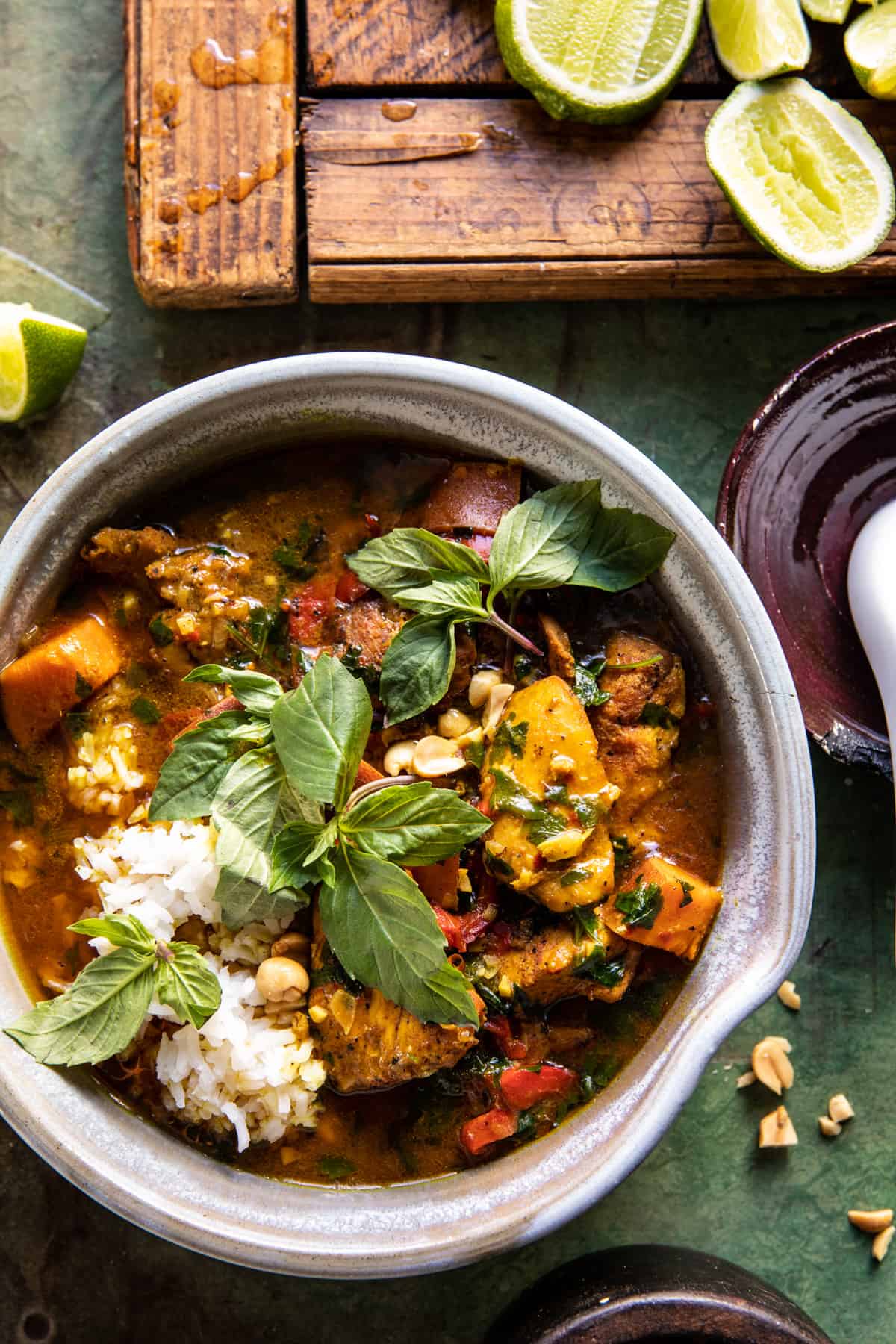 Coconut Milk Braised Black Pepper Chicken with Sweet Potatoes | halfbakedharvest.com