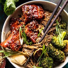 Honey Garlic Salmon Soba Noodle Bowls | halfbakedharvest.com