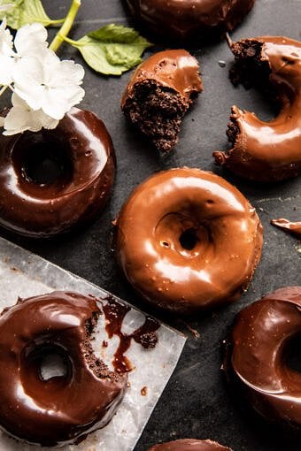 Baked Chocolate Fudge Glazed Doughnuts | halfbakedharvest.com