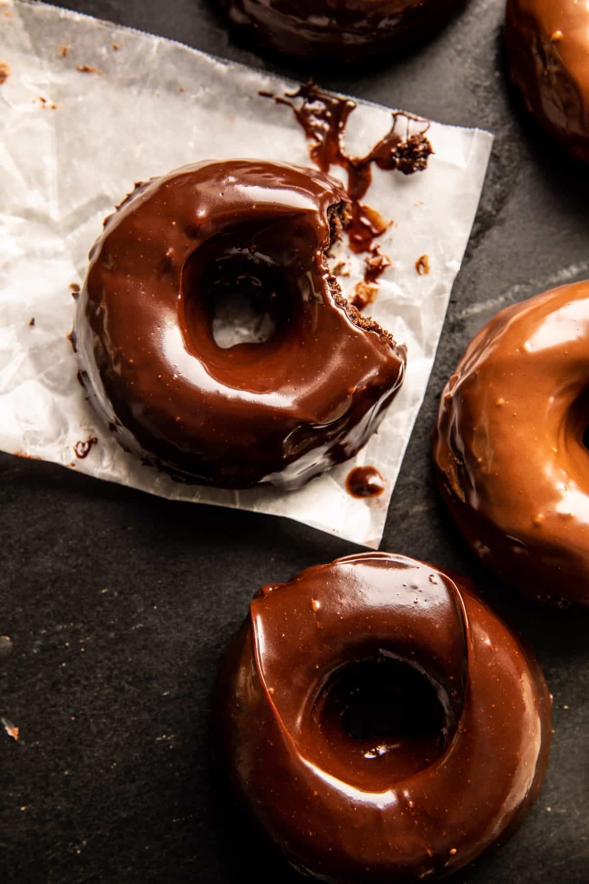 Baked Chocolate Fudge Glazed Doughnuts | halfbakedharvest.com