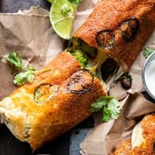 Crispy Cheese Poblano Avocado Burrito | halfbakedharvest.com